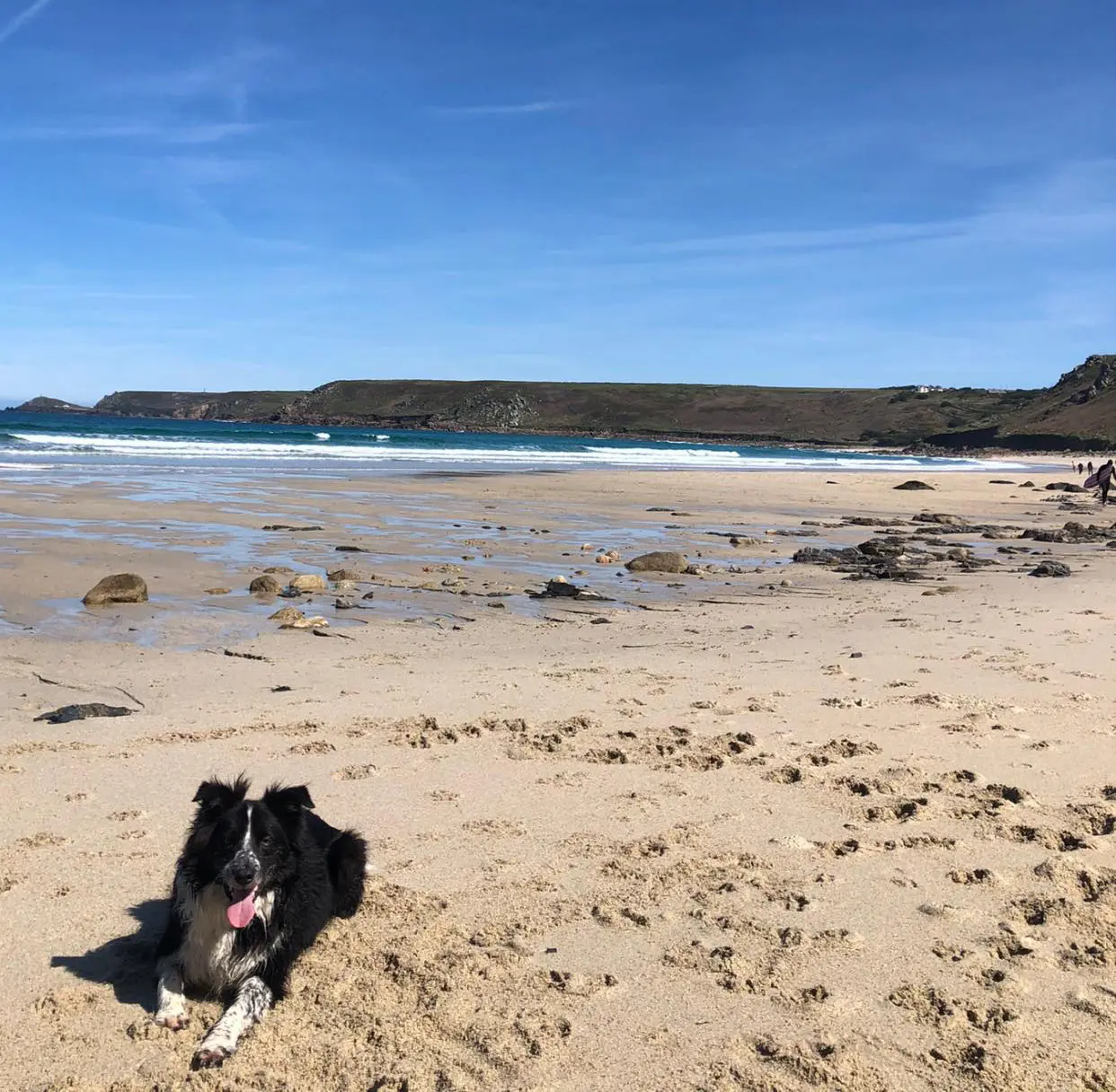 Golden sunset over the Atlantic Ocean from St Just campsite